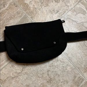 Black suede Free People fanny pack